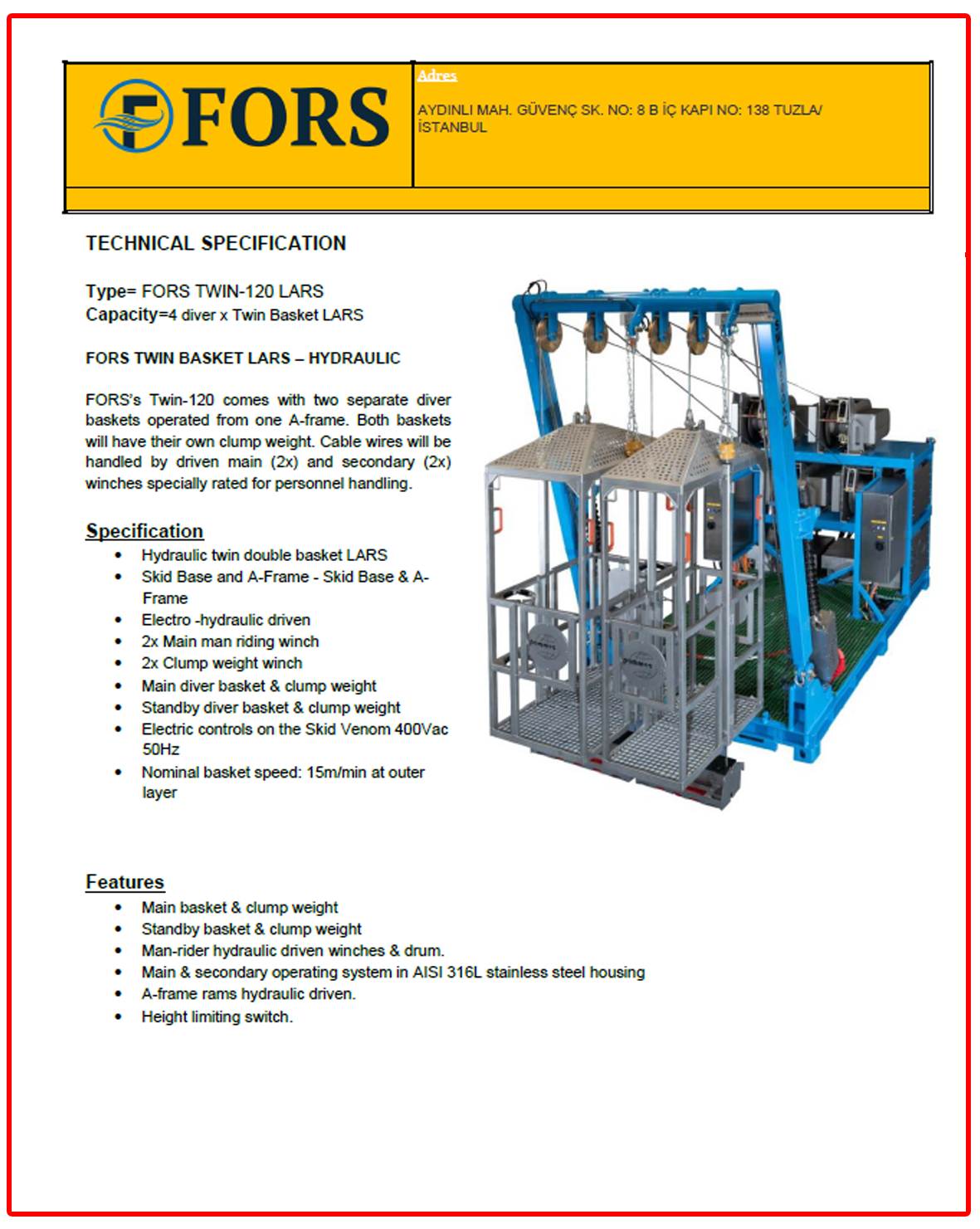 fors Gemi makine